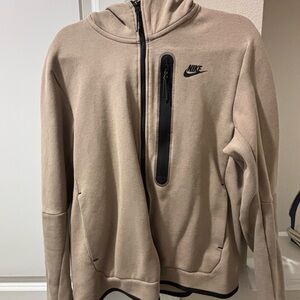 Nike Tech Mens Tan and green/teal Hoodie Sweater
